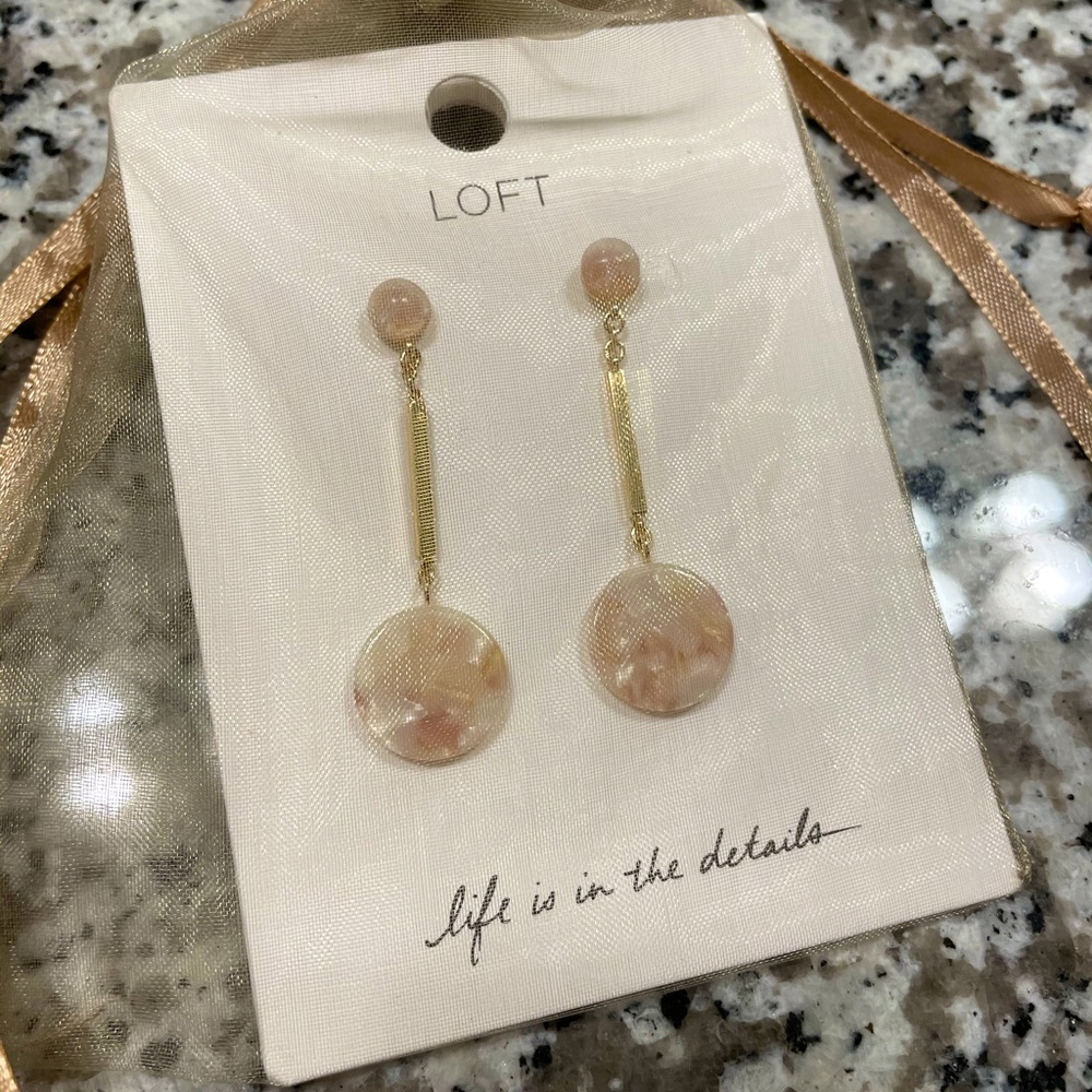 Loft Pink Gold Dangle Earrings
